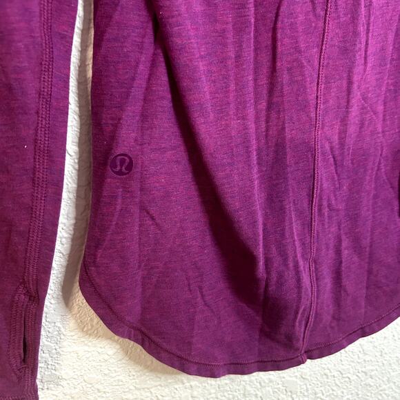 Lululemon Yogini 5 Year Long Sleeve Tee Heathered Regal Plum Womens Size 6 - Picture 2 of 3
